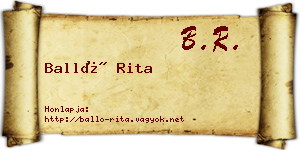 Balló Rita névjegykártya