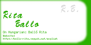 rita ballo business card