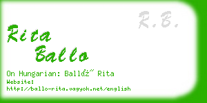 rita ballo business card
